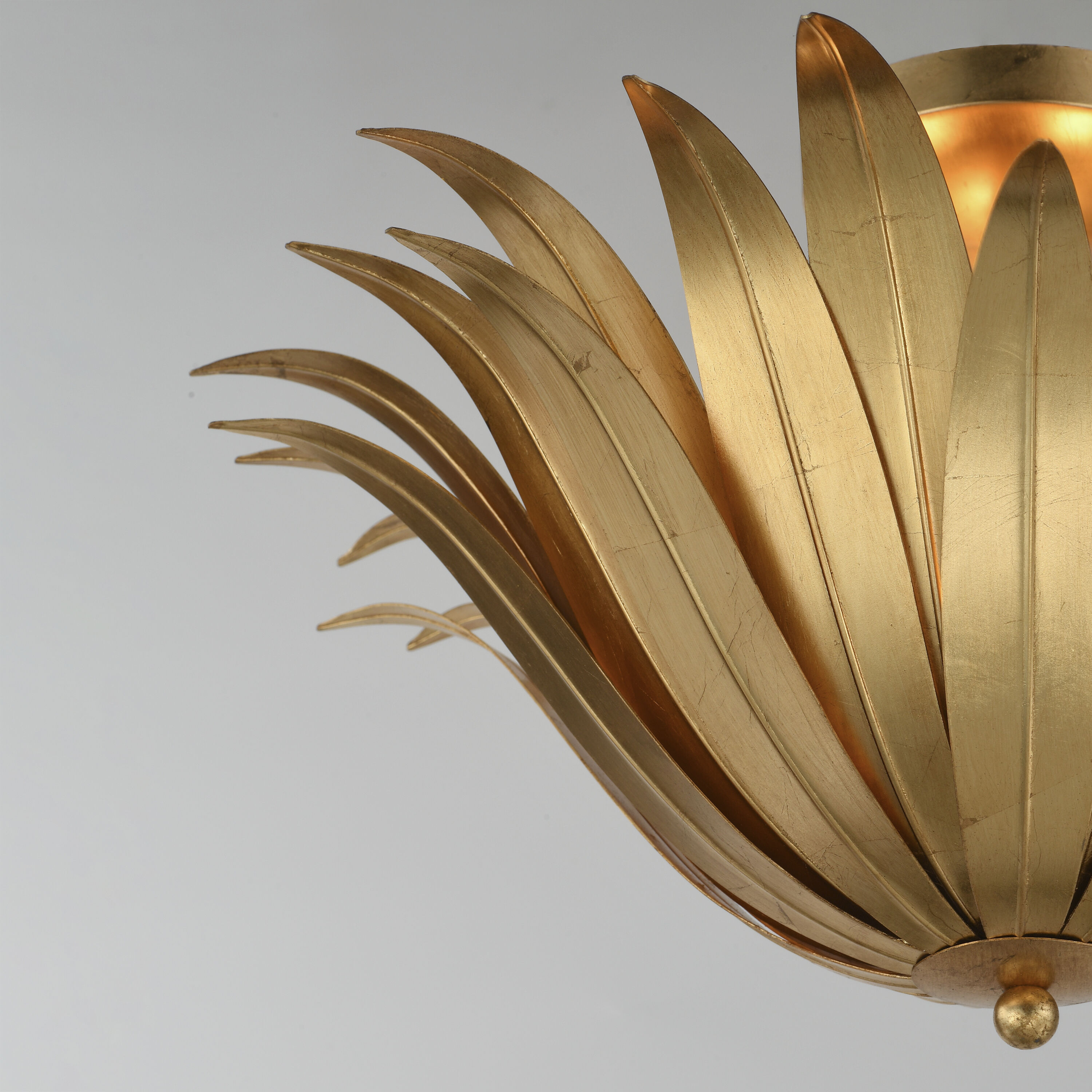 Firenze 3 Light 21.5 inch Gold Leaf Semi-Flush Mount Ceiling Light