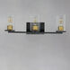 Sleek 3 Light 24 inch Antique Brass and Black Bath Vanity Wall Light