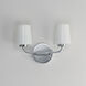 Durham 2 Light 13.75 inch Polished Chrome Wall Sconce Wall Light