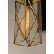 Norfolk 1 Light 13.25 inch Black and Burnished Brass Outdoor Wall Mount