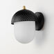 Perf Outdoor 1 Light 10.5 inch Black and Gold Outdoor Wall Mount