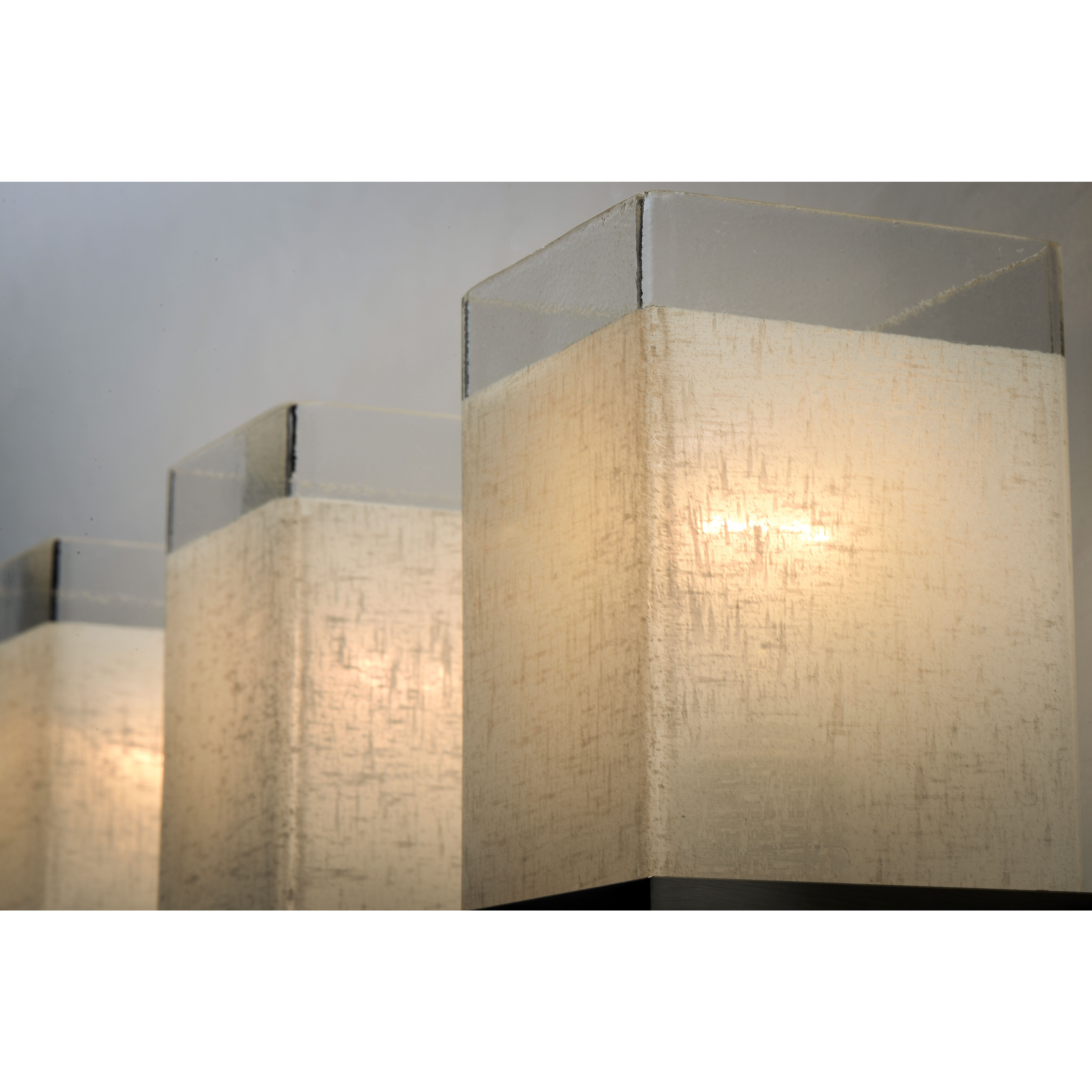 Tetra 3 Light 22 inch Satin Nickel Bath Vanity Wall Light in White Linen