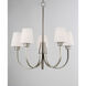 Shelter 5 Light 27 inch Satin Nickel Chandelier Ceiling Light