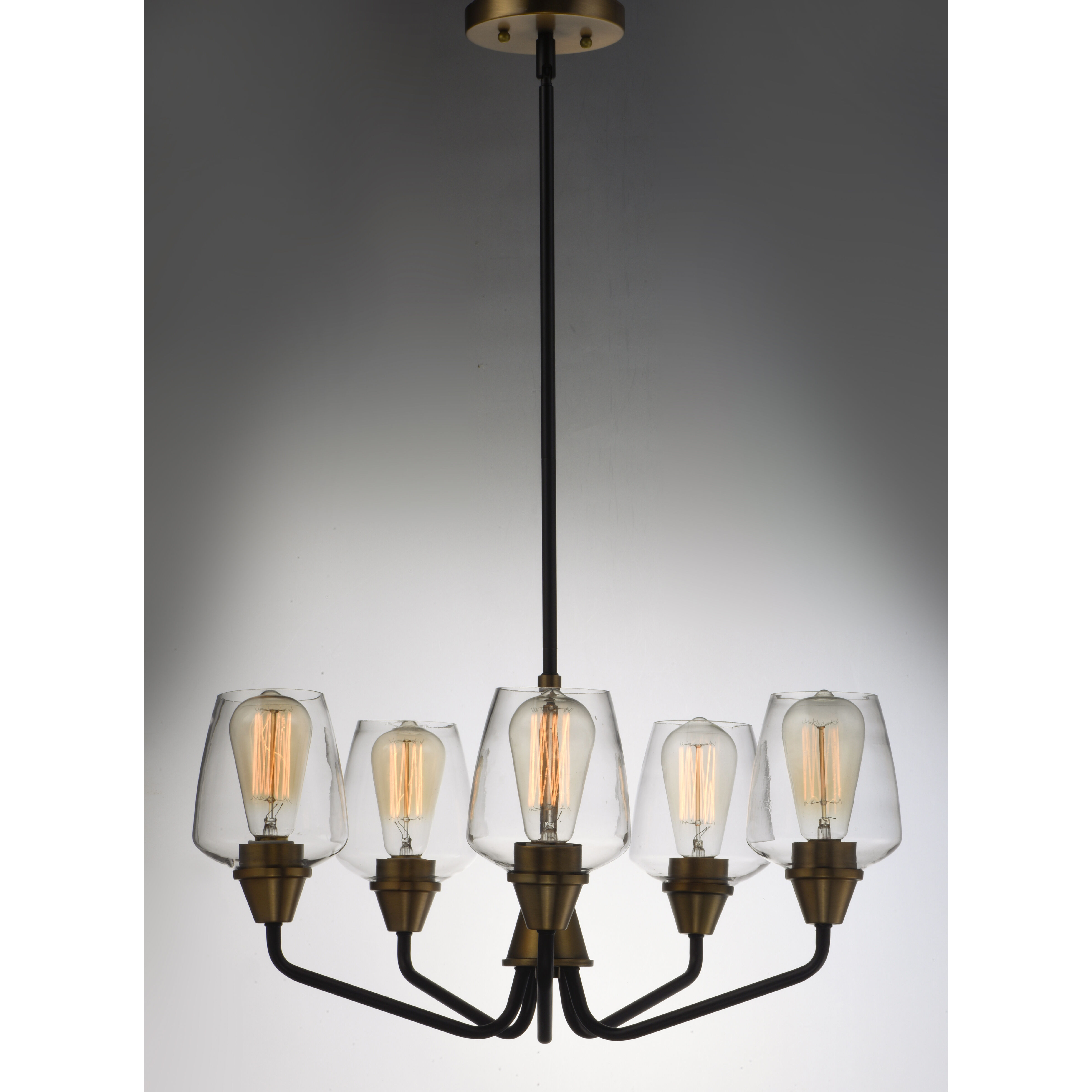 Goblet 5 Light 23 inch Bronze/Antique Brass Chandelier Ceiling Light in Bronze and Antique Brass