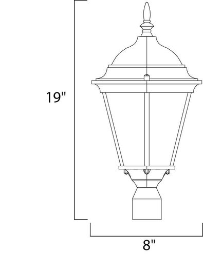 Westlake 1 Light 19 inch Black Outdoor Pole/Post Lantern