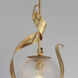 Firenze 1 Light 9.25 inch Gold Leaf Single Pendant Ceiling Light in Clear Ribbed