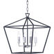 Abode 4 Light 17.75 inch Textured Black and Polished Nickel Single-Tier Chandelier Ceiling Light in Textured Black/Polished Nickel