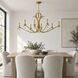 Eden 8 Light 48 inch Charcoal Gold Leaf Chandelier Ceiling Light