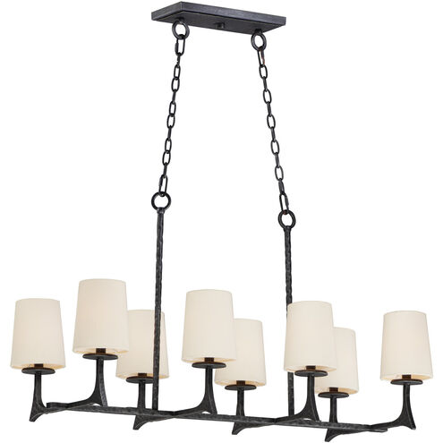 Anvil 8 Light 38 inch Natural Iron Linear Pendant Ceiling Light in Without Shade