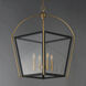 McCadden 4 Light 18.5 inch Black and Natural Aged Brass Entry Foyer Pendant Ceiling Light