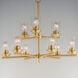 Corona 9 Light 28 inch Satin Brass Multi-Tier Chandelier Ceiling Light in Clear
