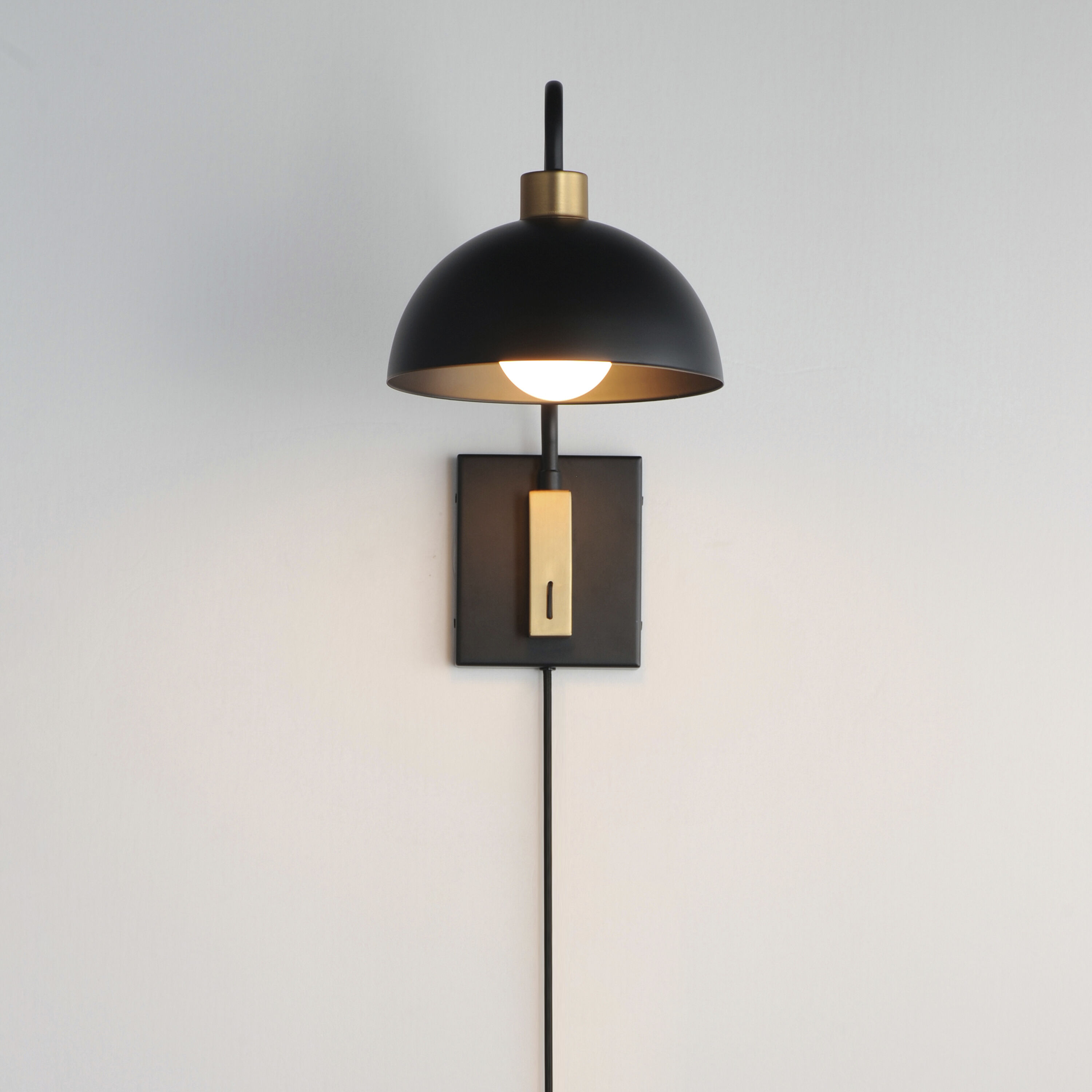 Thelonious 1 Light 8.75 inch Black and Natural Aged Brass Wall Sconce Wall Light
