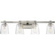 Cubos 4 Light 30.75 inch Satin Nickel Bath Vanity Wall Light