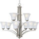 Aurora 9 Light 31.5 inch Satin Nickel Multi-Tier Chandelier Ceiling Light