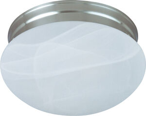 Essentials - 588x 1 Light 8 inch Satin Nickel Flush Mount Ceiling Light in Marble