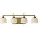 Bisque 4 Light 32 inch Natural Aged Brass Bath Vanity Wall Light