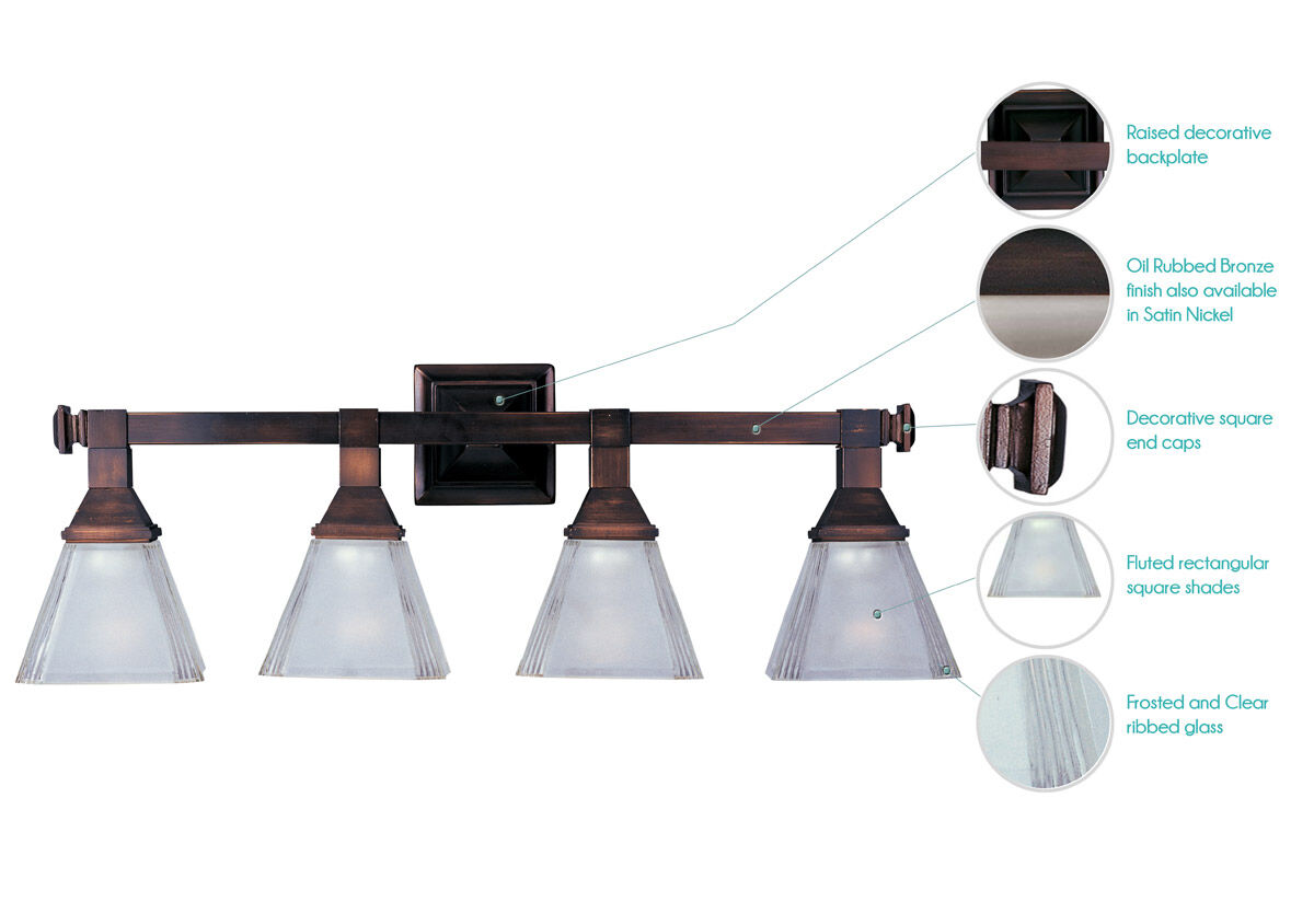 Brentwood 4 Light 28 inch Oil Rubbed Bronze Bath Light Wall Light