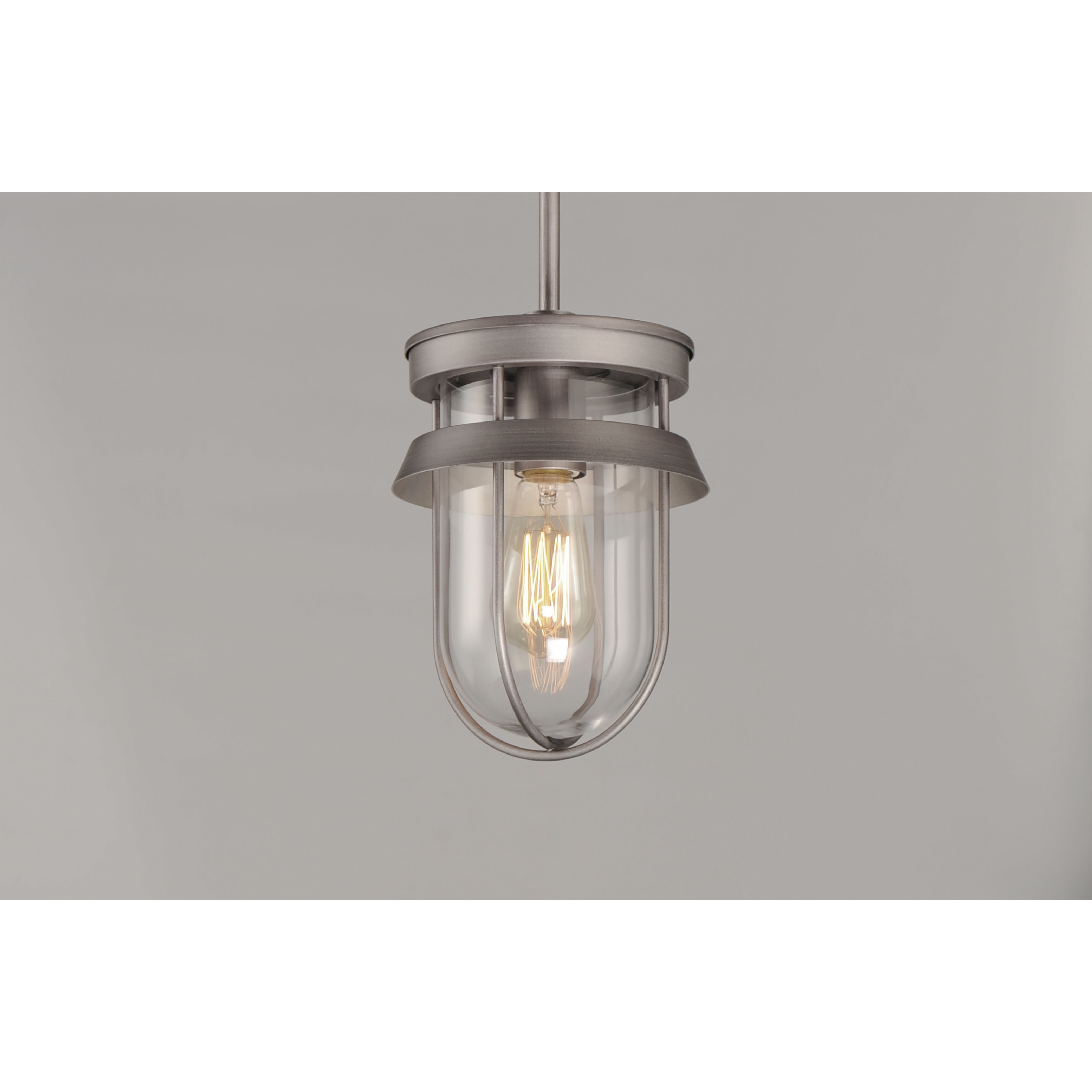 Breakwater 1 Light 7 inch Weathered Zinc Semi-Flush Mount Ceiling Light