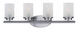 Corona 4 Light 26 inch Satin Nickel Bath Vanity Wall Light in Frosted