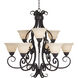 Manor 9 Light 33 inch Oil Rubbed Bronze Multi-Tier Chandelier Ceiling Light