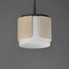 Draughtsman 2 Light 10 inch Natural Wood and Charcoal Flush Mount Ceiling Light in Satin White