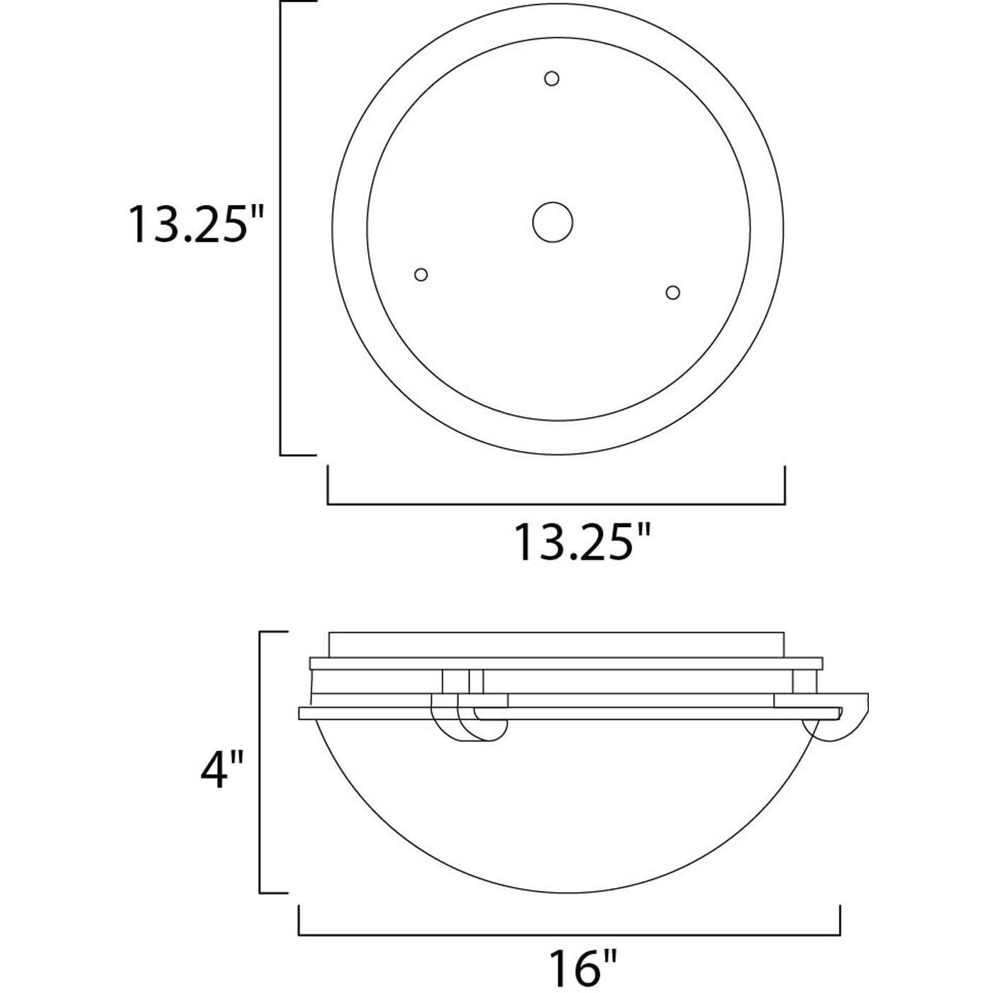 Malaga 3 Light 16 inch Satin Nickel Flush Mount Ceiling Light in Marble