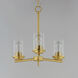 Corona 3 Light 17 inch Satin Brass Single-Tier Chandelier Ceiling Light in Clear