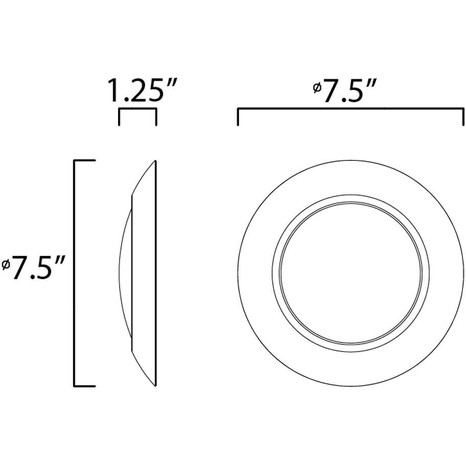 Diverse LED 7.5 inch Black Flush Mount Ceiling Light