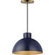 Rockport 1 Light 12 inch Green and Natural Aged Brass Single Pendant Ceiling Light