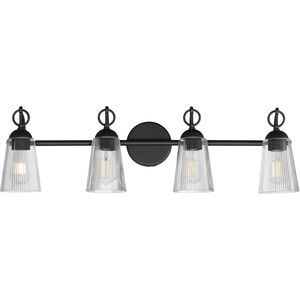 Jackson Hole 4 Light 33 inch Black Bath Vanity Light Wall Light in Clear