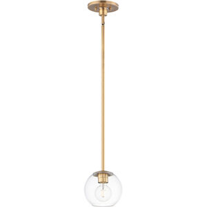 Branch 1 Light 7 inch Natural Aged Brass Single Pendant Ceiling Light