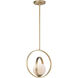 Coronet 1 Light 12 inch Satin Brass Single Pendant Ceiling Light