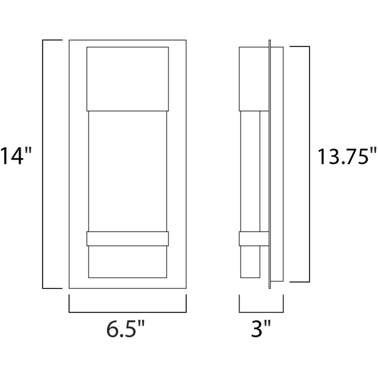 Cascade LED 14 inch Black Outdoor Wall Sconce