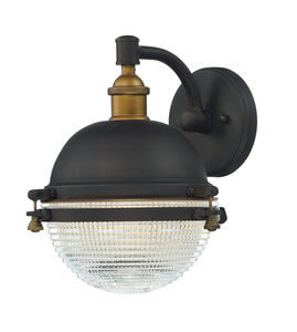Portside 1 Light 11 inch Oil Rubbed Bronze/Antique Brass Outdoor Wall Mount
