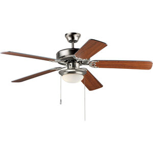 Basic-Max 52 inch Satin Nickel/Walnut/Pecan Indoor Ceiling Fan in Satin Nickel and Walnut