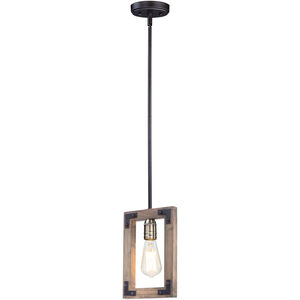 Lodge 1 Light 7 inch Weathered Oak/Bronze Mini Pendant Ceiling Light