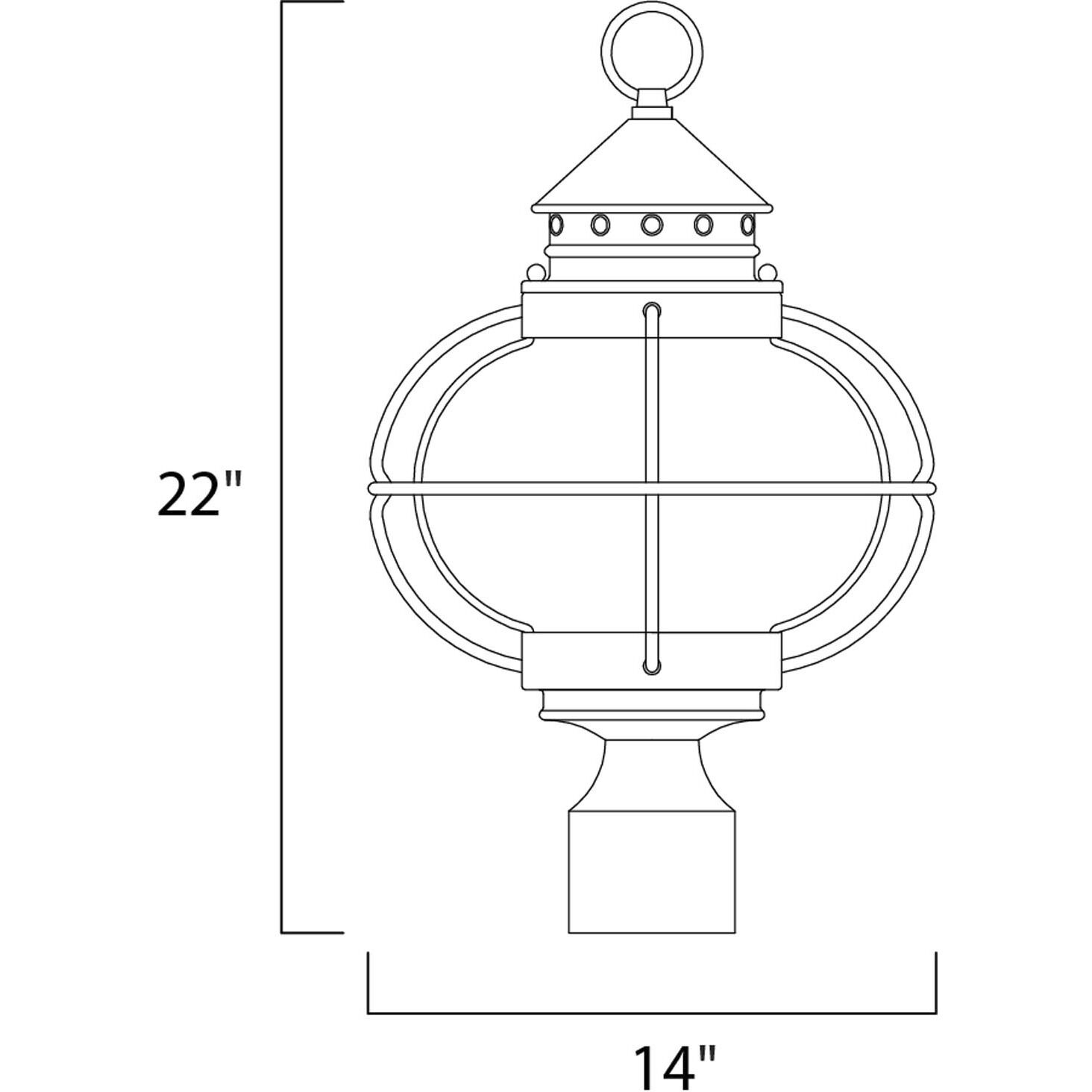 Portsmouth 3 Light 22 inch Oil Rubbed Bronze Outdoor Pole/Post Lantern