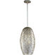 Arabesque LED 13 inch Golden Silver Single Pendant Ceiling Light