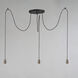 Early Electric 3 Light 11.75 inch Black and Antique Brass Multi-Light Pendant Ceiling Light