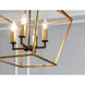 Abode 4 Light 24.5 inch Gold Leaf and Textured Black Chandelier Ceiling Light