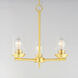 Corona 3 Light 17 inch Satin Brass Single-Tier Chandelier Ceiling Light in Clear