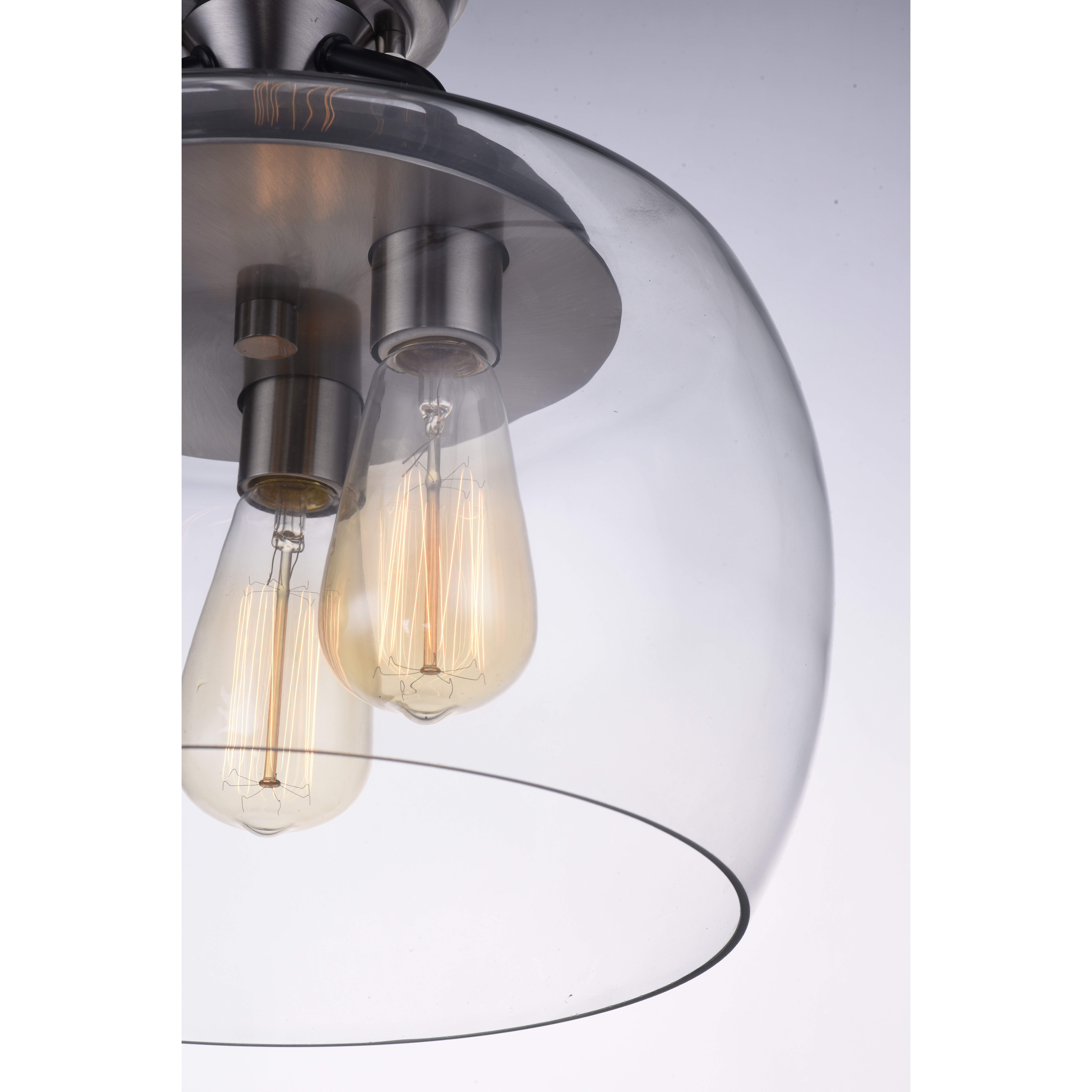 Goblet 3 Light 14 inch Black/Satin Nickel Semi-Flush Mount Ceiling Light in Black and Satin Nickel