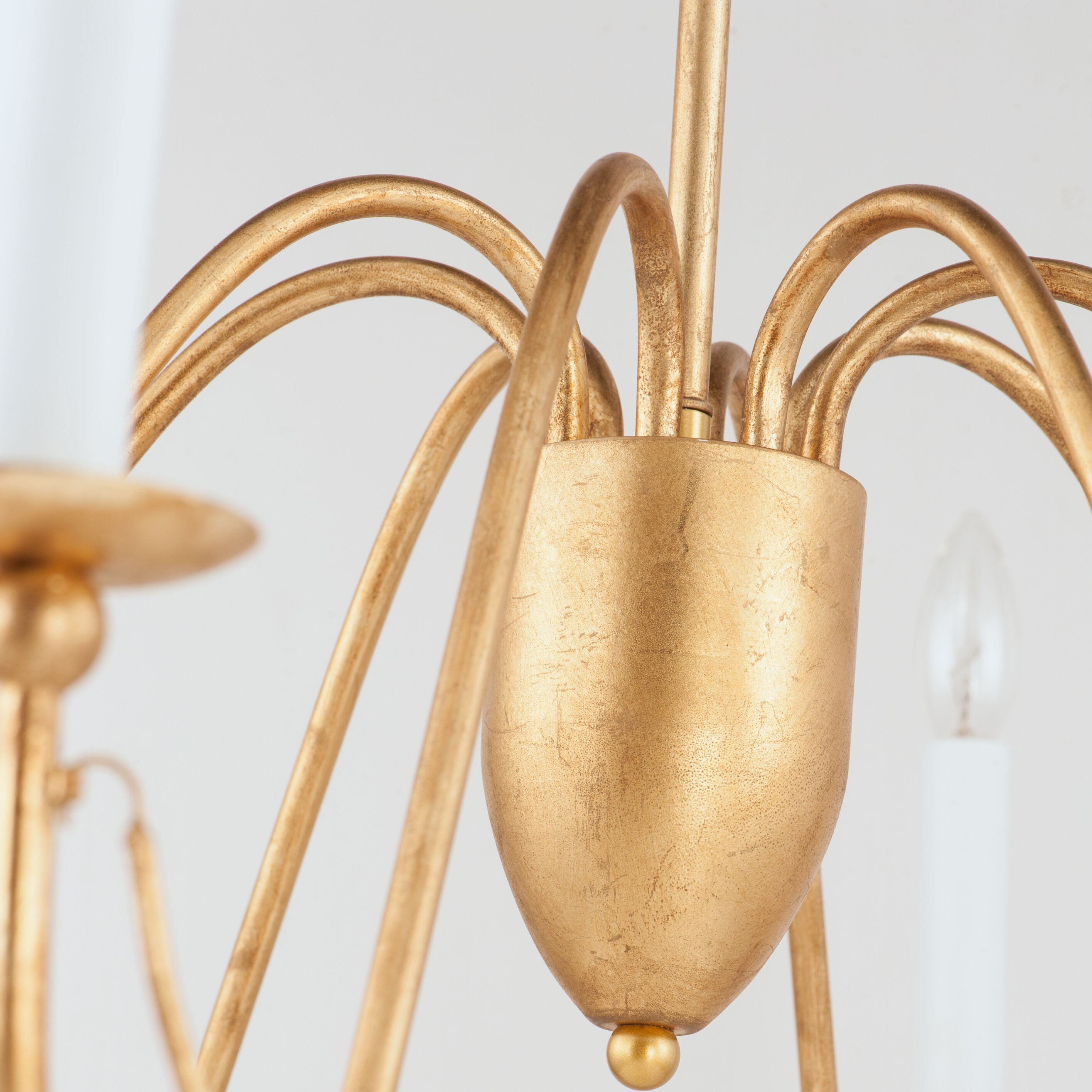 Plumette 8 Light 36 inch Gold Leaf Chandelier Ceiling Light