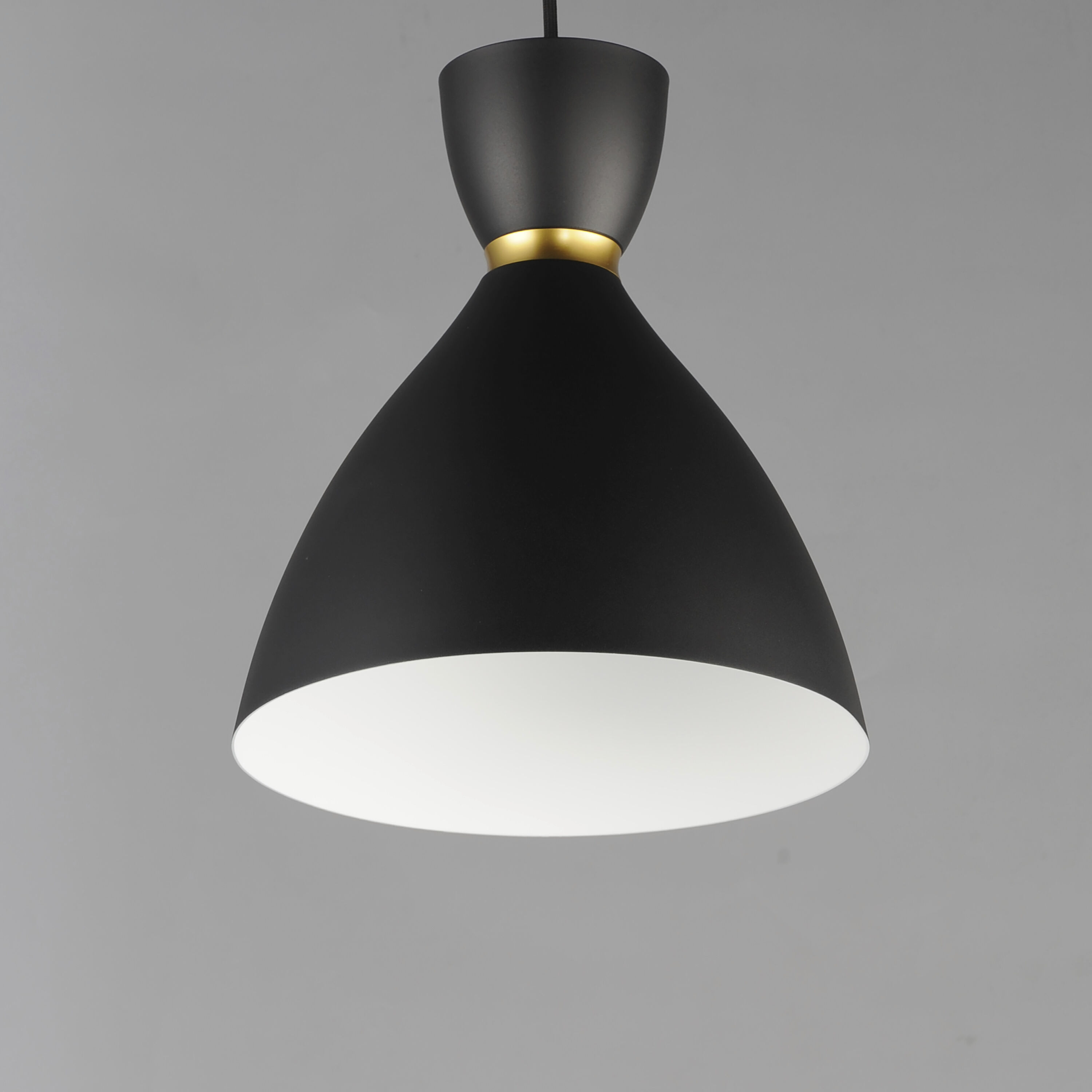 Carillon 1 Light 10.5 inch Black with Satin Brass Mini Pendant Ceiling Light in Black and Satin Brass