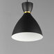 Carillon 1 Light 10.5 inch Black with Satin Brass Mini Pendant Ceiling Light in Black and Satin Brass