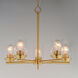 Corona 5 Light 22 inch Satin Brass Single-Tier Chandelier Ceiling Light in Clear