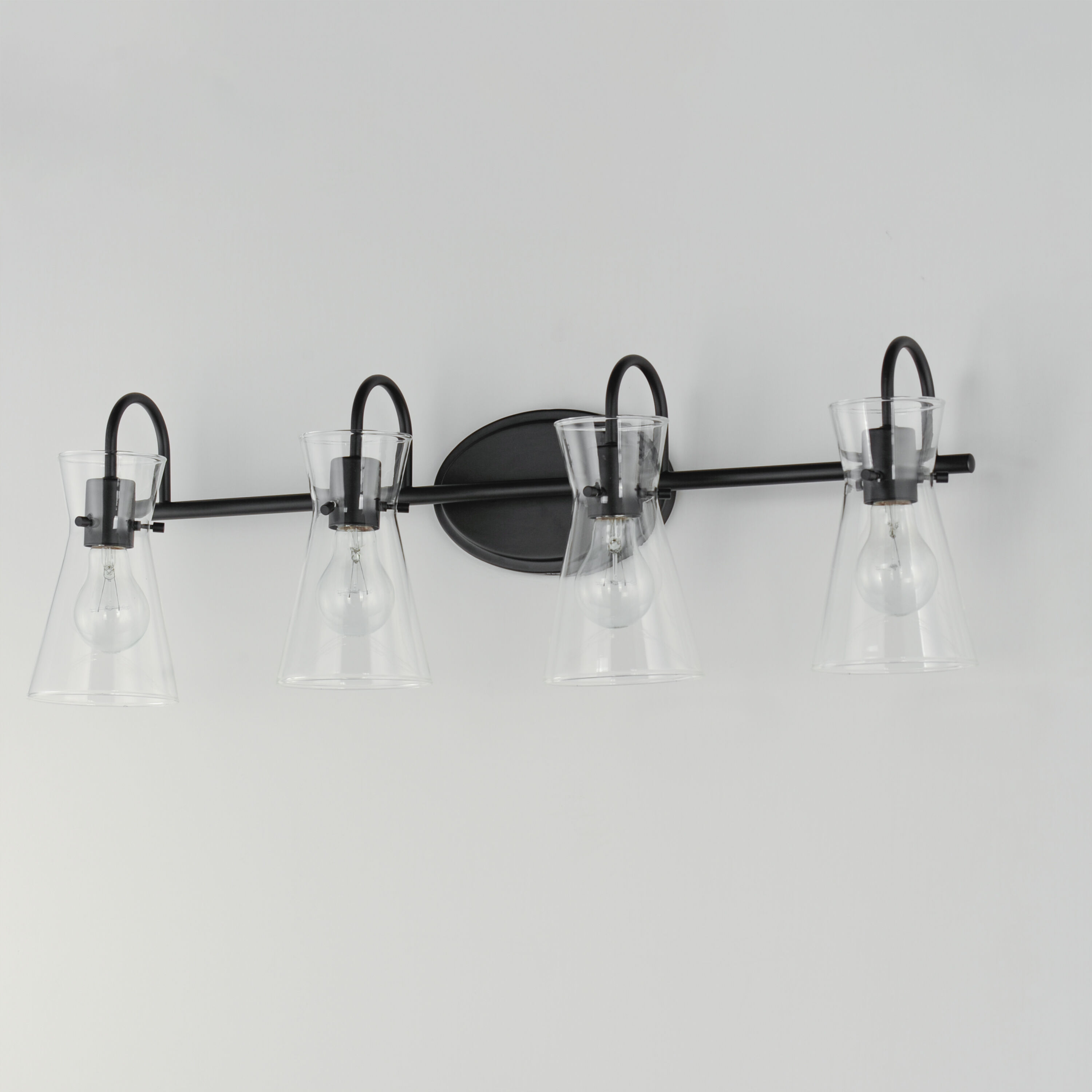 Ava 4 Light 30.7 inch Black Bath Vanity Light Wall Light