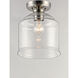 Acadia 1 Light 9 inch Satin Nickel Semi-Flush Mount Ceiling Light