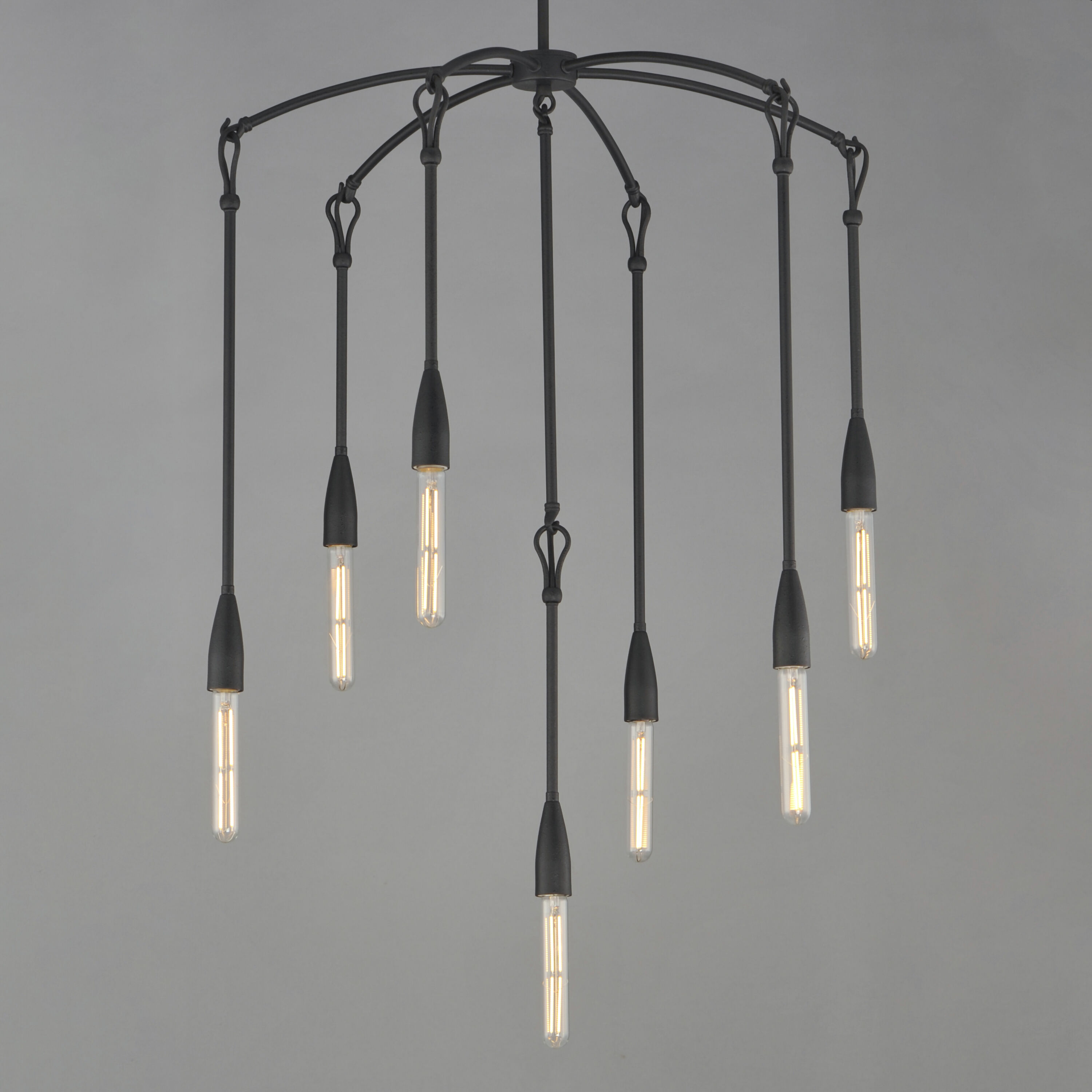 Pioneer 7 Light 28 inch Anthracite Multi-Light Pendant Ceiling Light