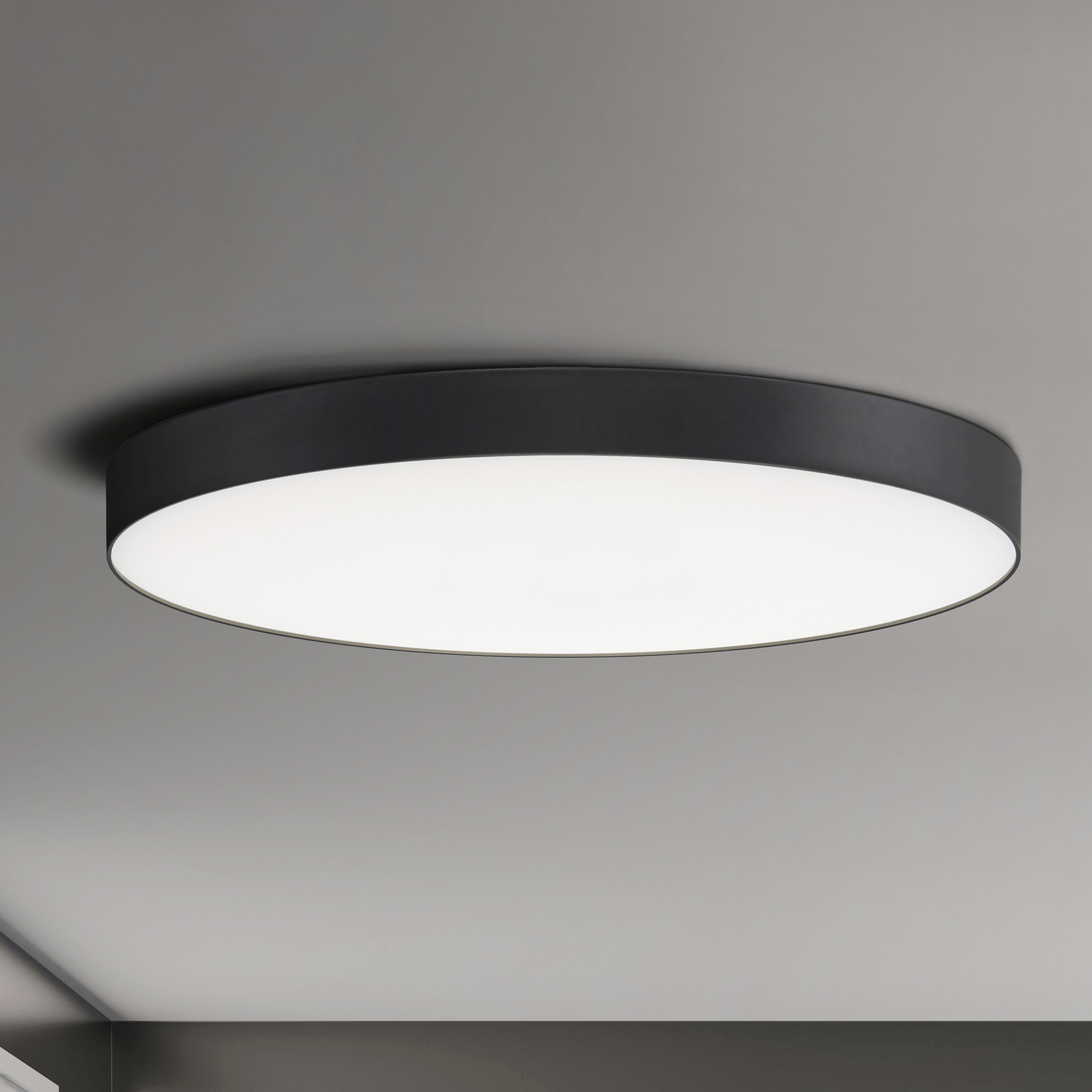 Trim LED 16 inch Black Flush Mount Ceiling Light